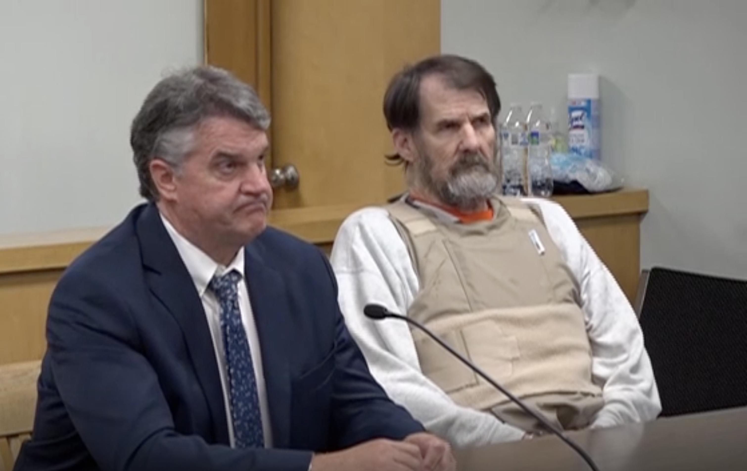 Alan Bruce sits in Custer County Court in Idaho, Wednesday. Bruce was sentenced to 20 years in prison for the murder and dismemberment of Patrick Shelton.