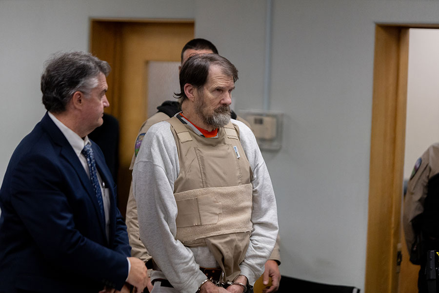 Alan Bruce in Custer County Court in Idaho, Monday. District Judge Stevan Thompson sentenced Bruce to 20 years for the murder of Patrick Shelton.