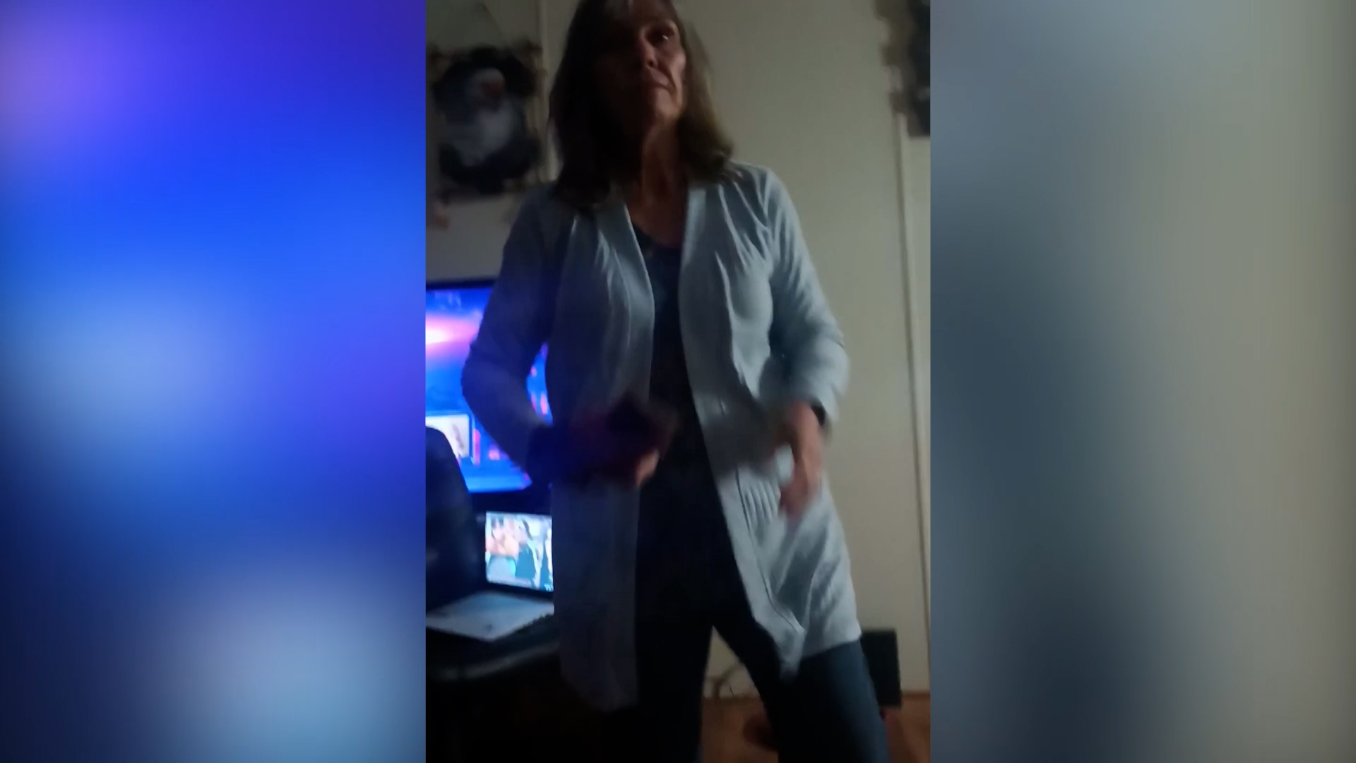 Kristine Rogers is pictured on cellphone video on Sept. 19, 2024, just before knocking that phone out of a woman’s hand.