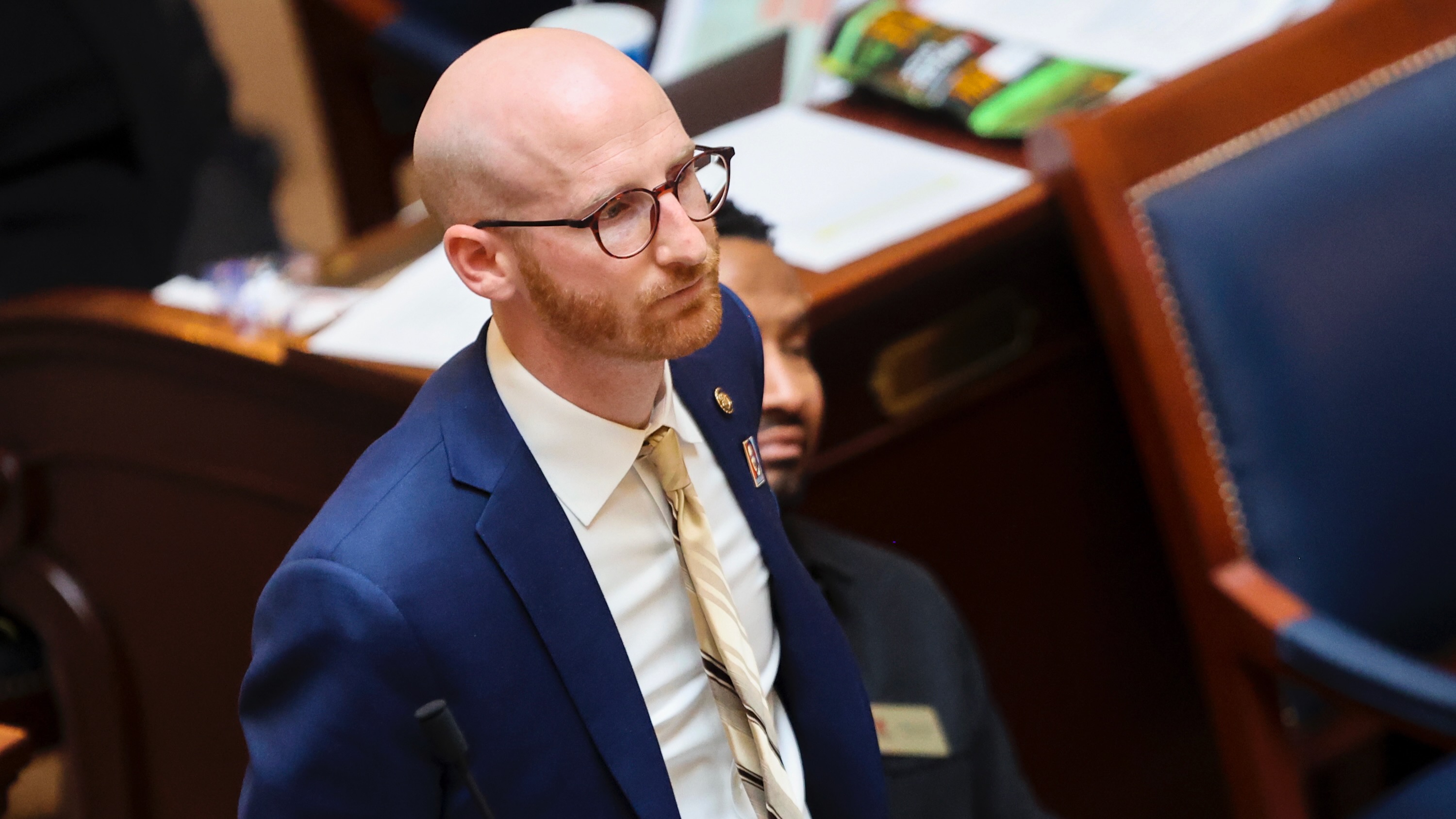 Democrat Derek Kitchen announced plans Thursday to vie for the 1st District U.S. House seat. The March 3, 2022, photo shows Kitchen, then a Utah senator, during a debate in the state Capitol in Salt Lake City.
