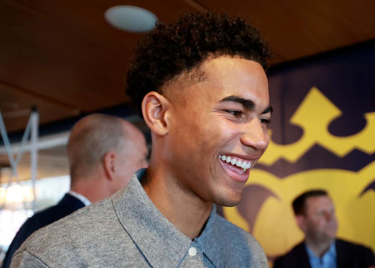 Zavier Gozo, Real Salt Lake forward, smiles after a press conference at the America First Field in Sandy on Thursday.
