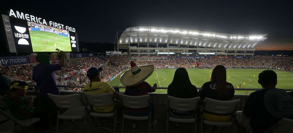 Fans watch Real Salt Lake and Club America play in the Leagues Cup Phase One at America First Field in Sandy on July 30. RSL won on penalty kicks 3-1.