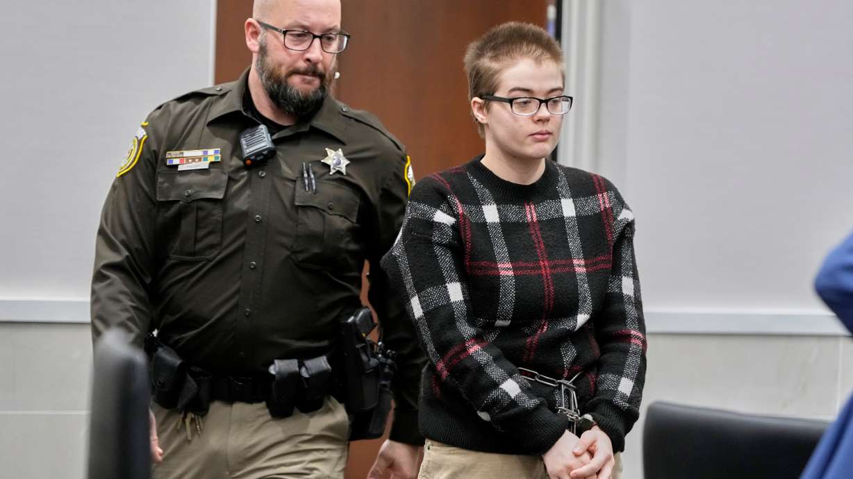 Morgan Geyser appears in a Waukesha County, Wisconsin, courtroom Jan. 9. Geyser admitted to nearly stabbing a classmate to death and is found, authorities said Monday.