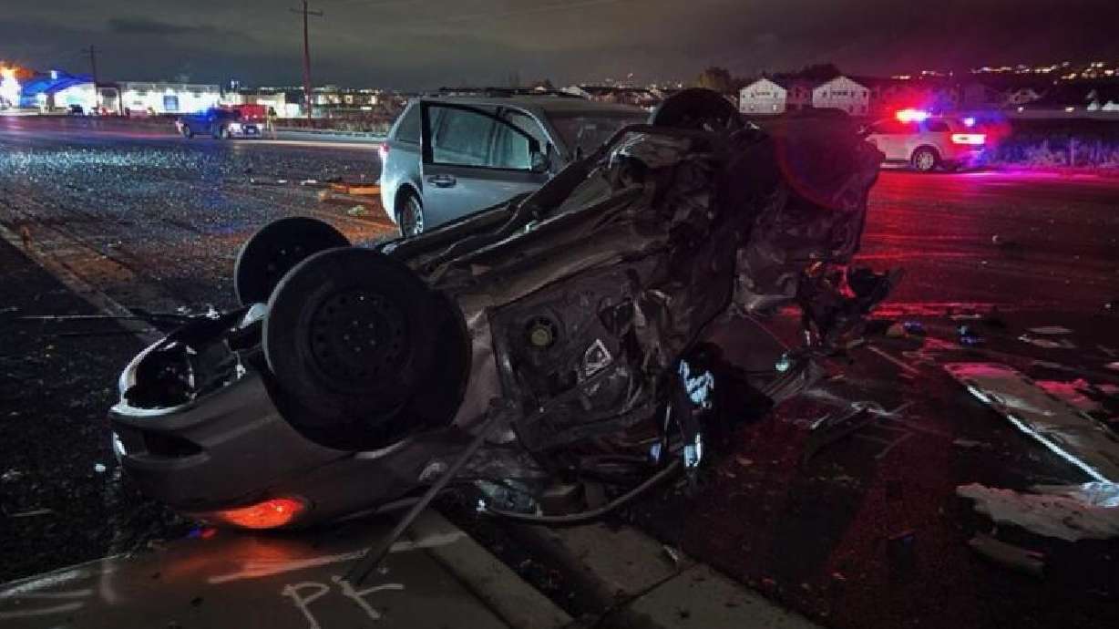 Two people were killed and three others injured Saturday after a vehicle rolled into a field on state Route 165 in Providence, Cache County.