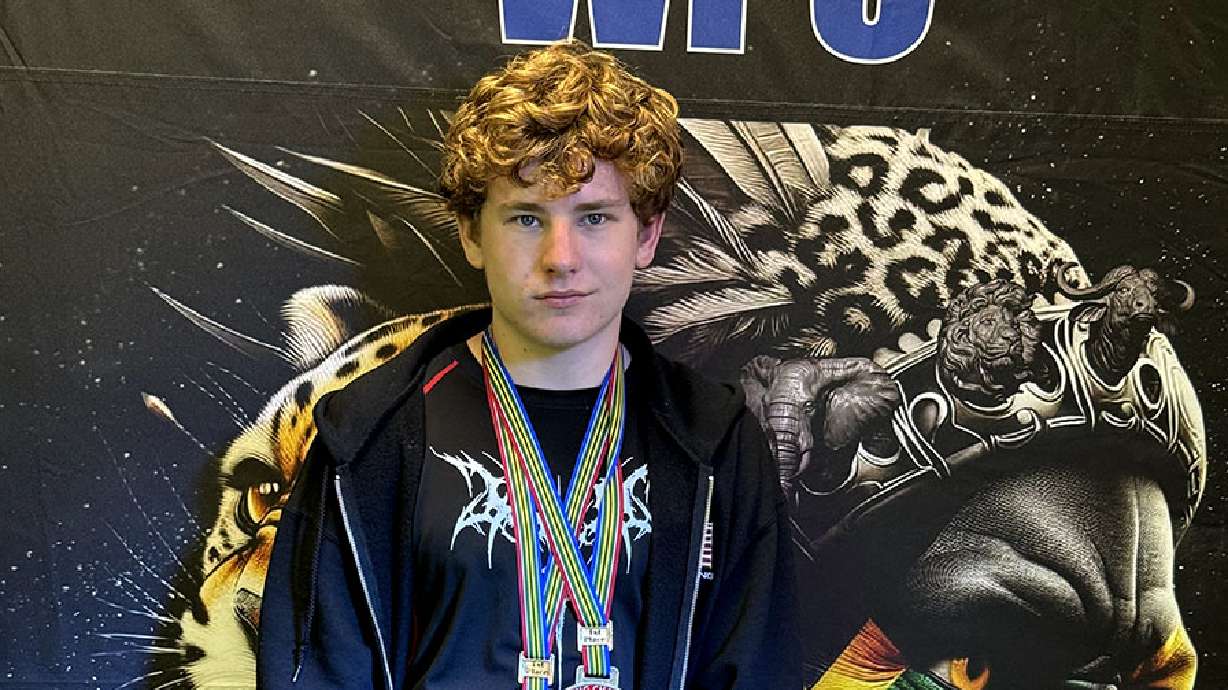 Colter Rammell in Durban, South Africa, at the WPC World Powerlifting Championship. Rammell set a world record and his own national record at the event.