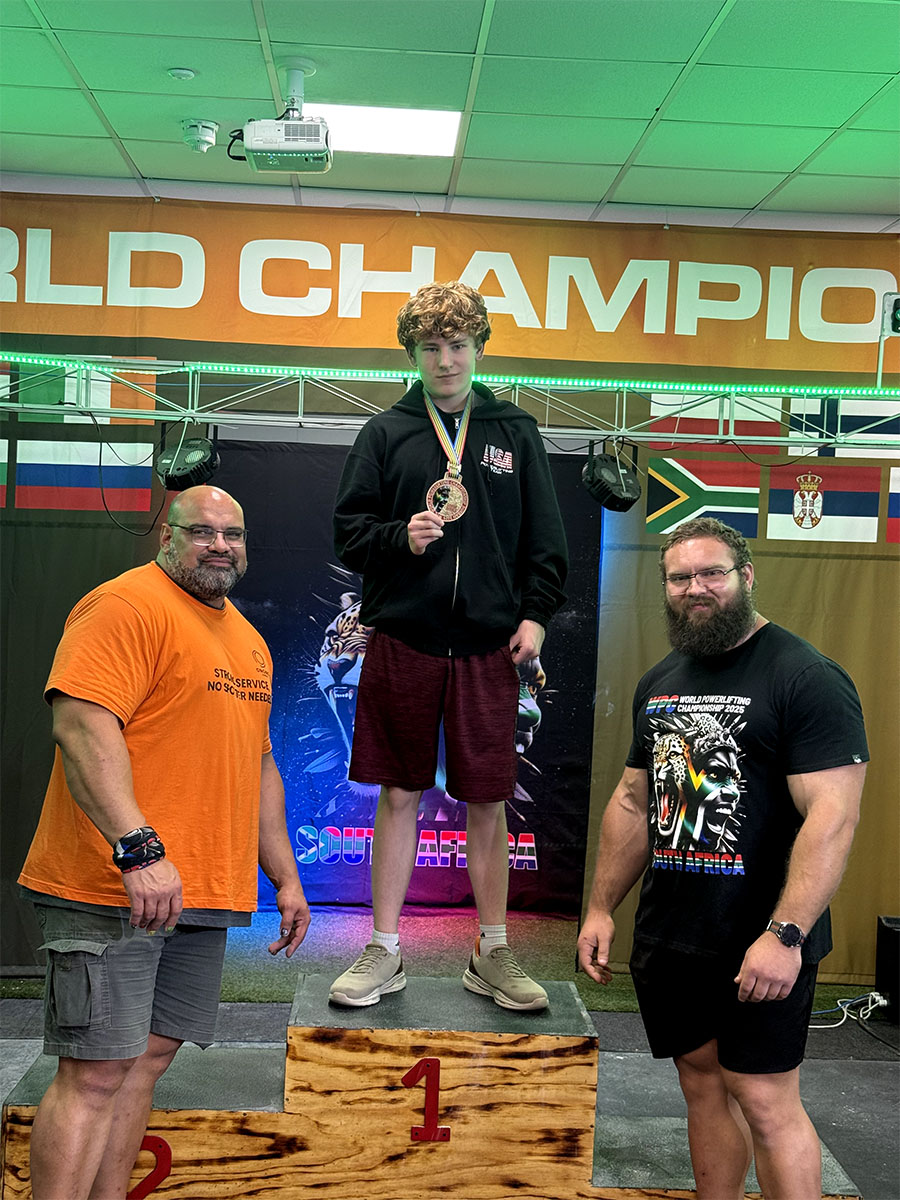 Colter Rammell at the WPC World Powerlifting Championship in Durban, South Africa. Rammell competed with Team USA in the competition.