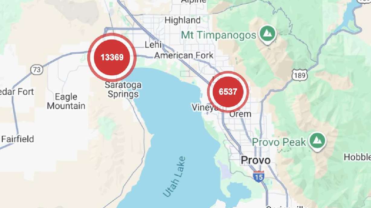 Almost 20,000 people were without power Wednesday morning when an outage struck Saratoga Springs and Lindon.