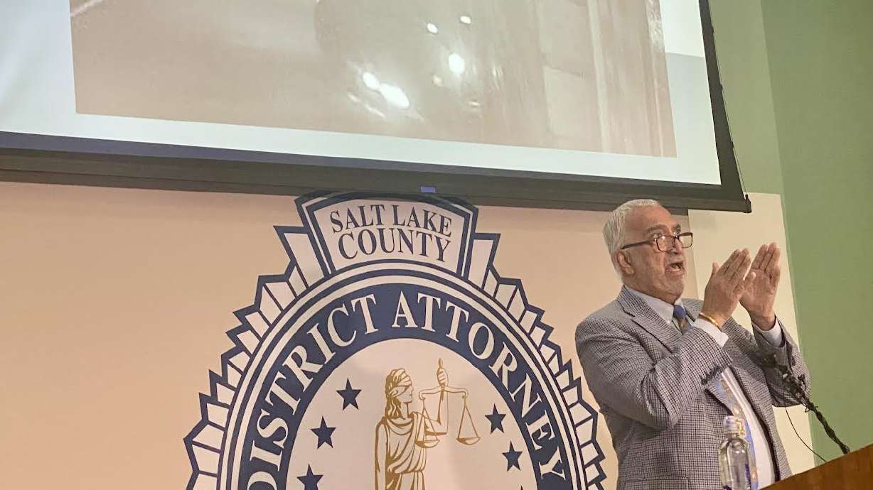 Salt Lake County District Attorney Sim Gill on Wednesday goes over his reasons for finding a member of the Metro Gang Unit legally justified in shooting at a wanted man in 2024 who rammed two police vehicles while trying to get away.