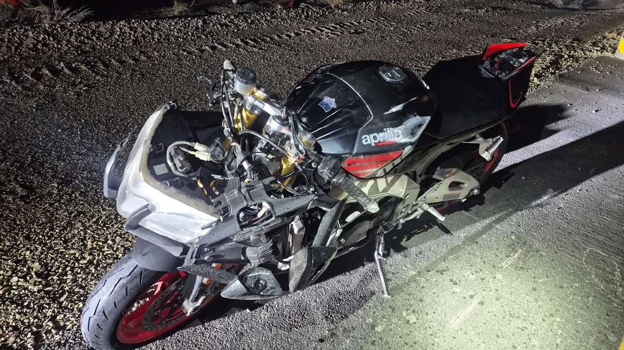 A motorcyclist was flown to a hospital with extremely critical injuries early Wednesday after a vehicle struck his motorcycle on eastbound I-80, according to the Utah Highway Patrol.