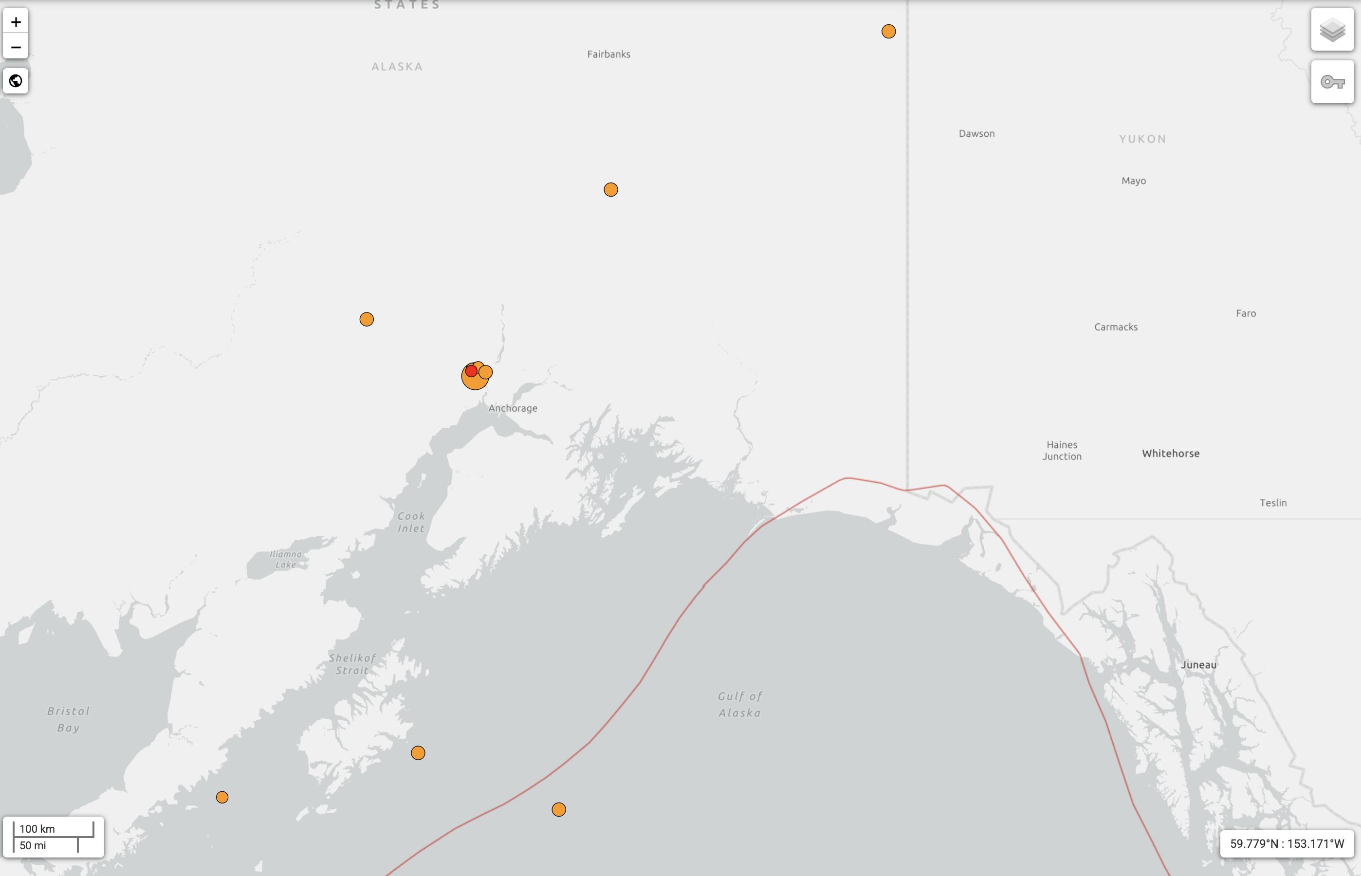A 6.0-magnitude earthquake rocks the Anchorage area of Alaska, largest since 2021