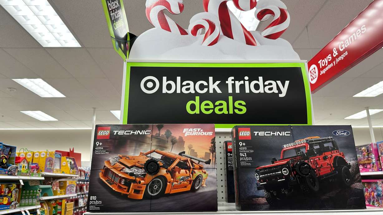 Sign marks special prices on toys as retailers roll out Black Friday deals, Wednesday in a Target store in southeast Denver.