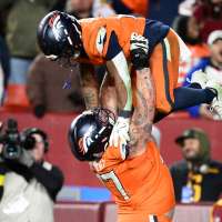 Nik Bonitto bats away 2-point try in OT and Broncos escape with 27-26 win over Commanders