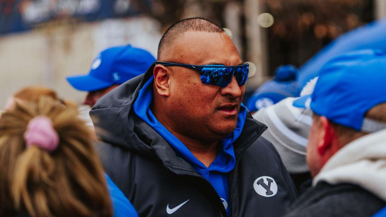 BYU coach Kalani Sitake before a Big 12 football game against UCF, Saturday Nov. 31, 2025 in Provo, Utah.