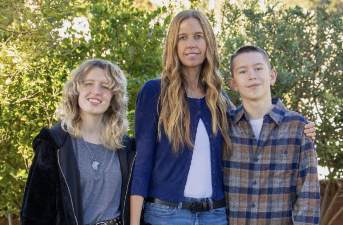 April and her two children. Leah and Jace.