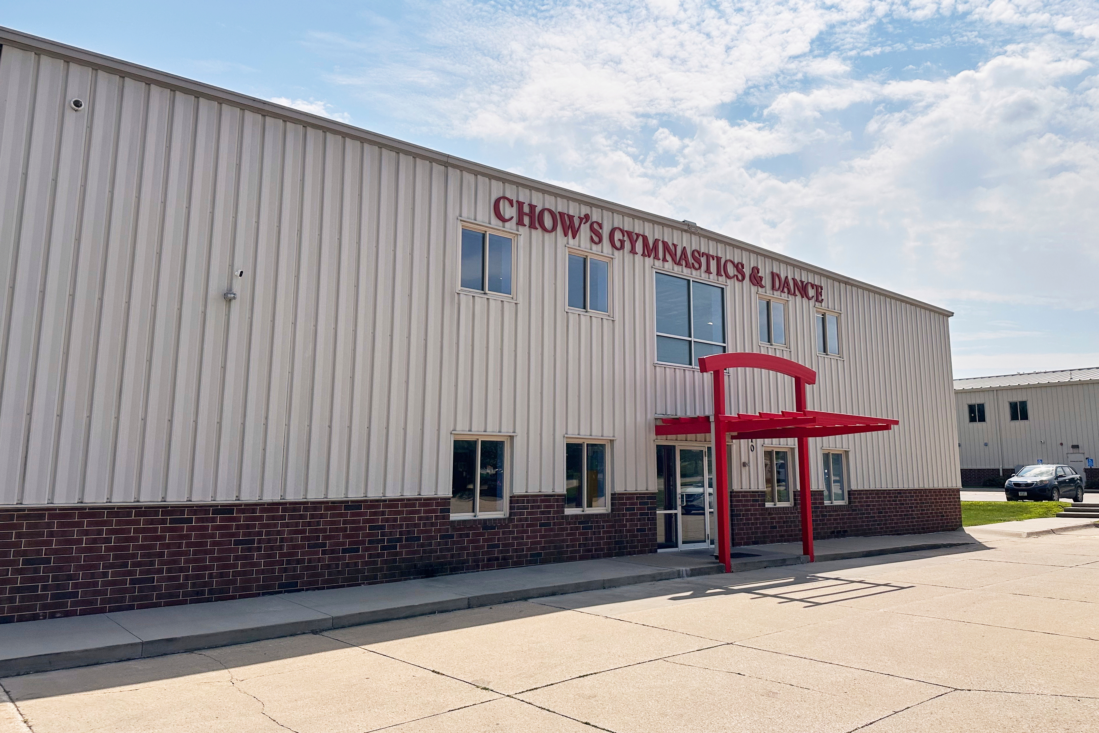FILE - The Chow's Gymnastics & Dance Institute is seen Aug. 4, 2025, in West Des Moines, Iowa. 