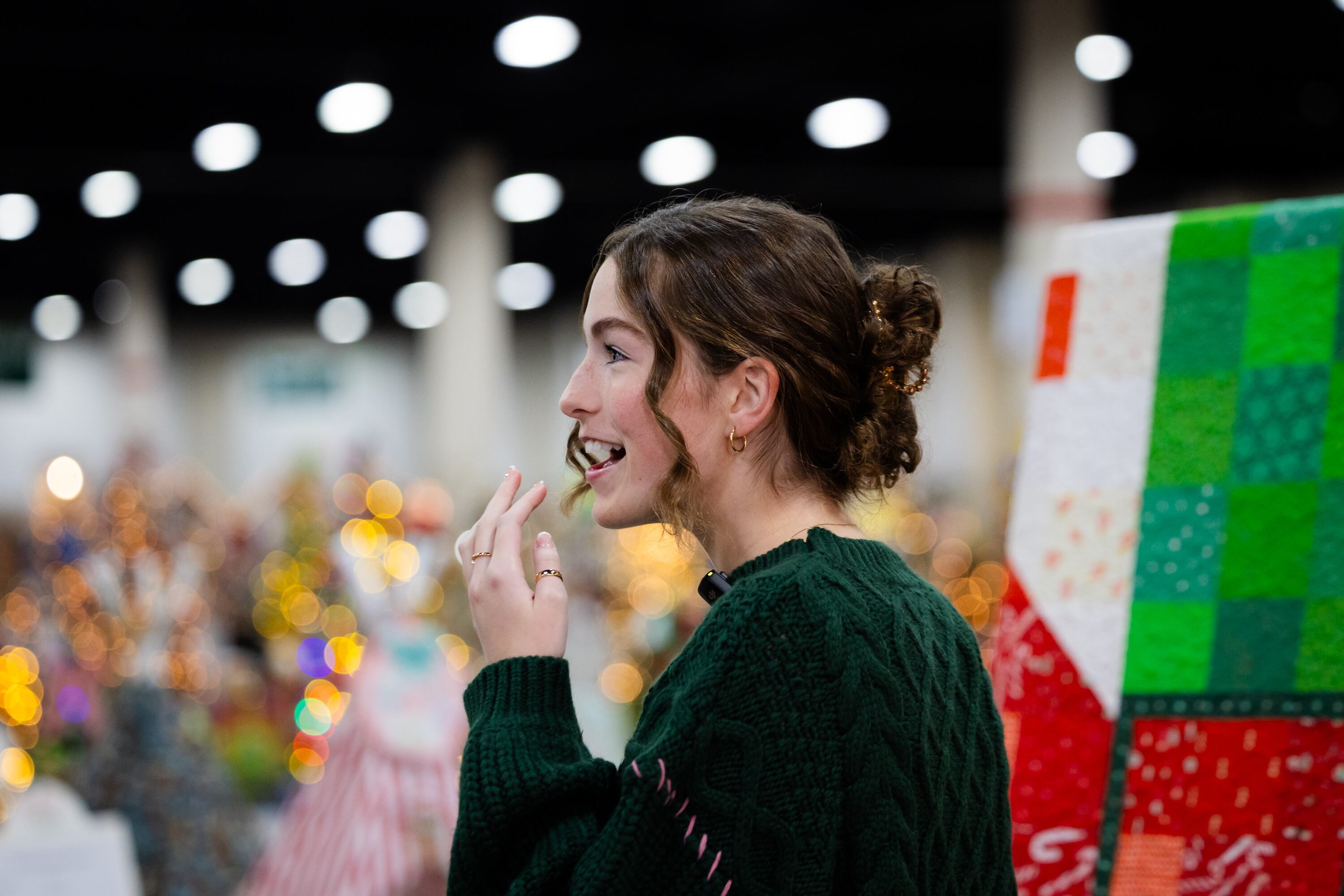 Livie Smart, 17, patient champion for this year’s Festival of Trees, reacts to seeing a tree made in her honor at the Mountain America Expo Center in Sandy on Tuesday. Funds raised at the Festival of Trees support the Primary Children’s Hospital.