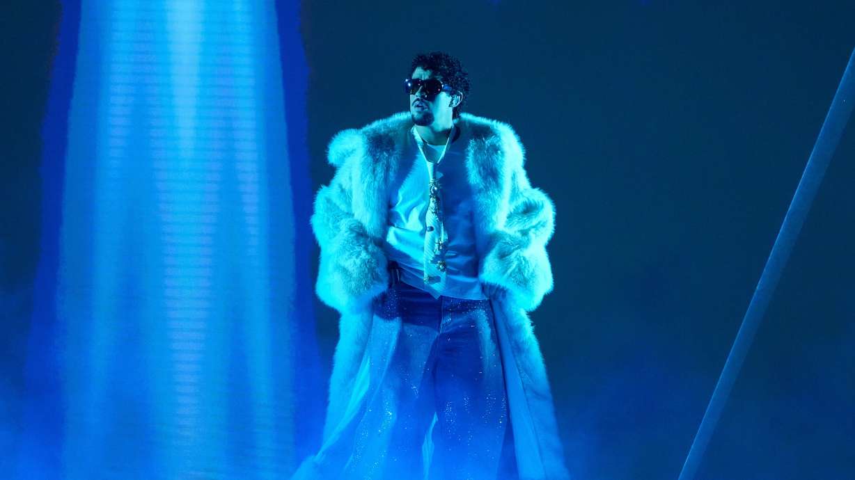 Bad Bunny performs during the iHeartRadio Music Awards in Los Angeles on March 17. The Puerto Rican superstar dethroned Taylor Swift as Spotify's most-played artist of 2025, according to its annual release on Wednesday.
