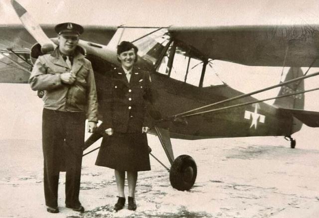 Mark and Onita Hoff, pictured above, were volunteer civilian pilots with the Auxiliary Air Corps, which later became the Civil Air Patrol. Mark was posthumously awarded the Congressional Medal of Honor and the Presidential Medal of Freedom, the nation’s highest civilian honor.