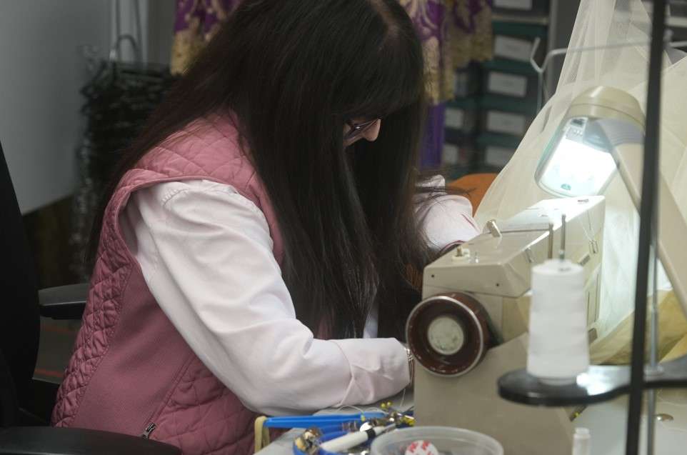 Cindy Farrimond works on a costume. Farrimond, who passed away unexpectedly, served as the costume shop manager and was the creative force behind thousands of costumes that graced Ballet West’s stage.