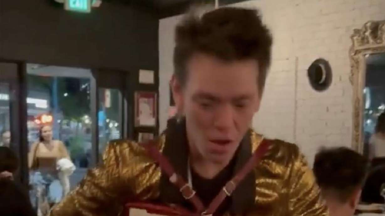 Cameron Villanueva performs John Cruz's "Island Style" for Josh Pieper and his family, Sept. 22. Villanueva's father is from Hawaii, which led him to perform the hit on the accordion for the Piepers, who are from Waianae.