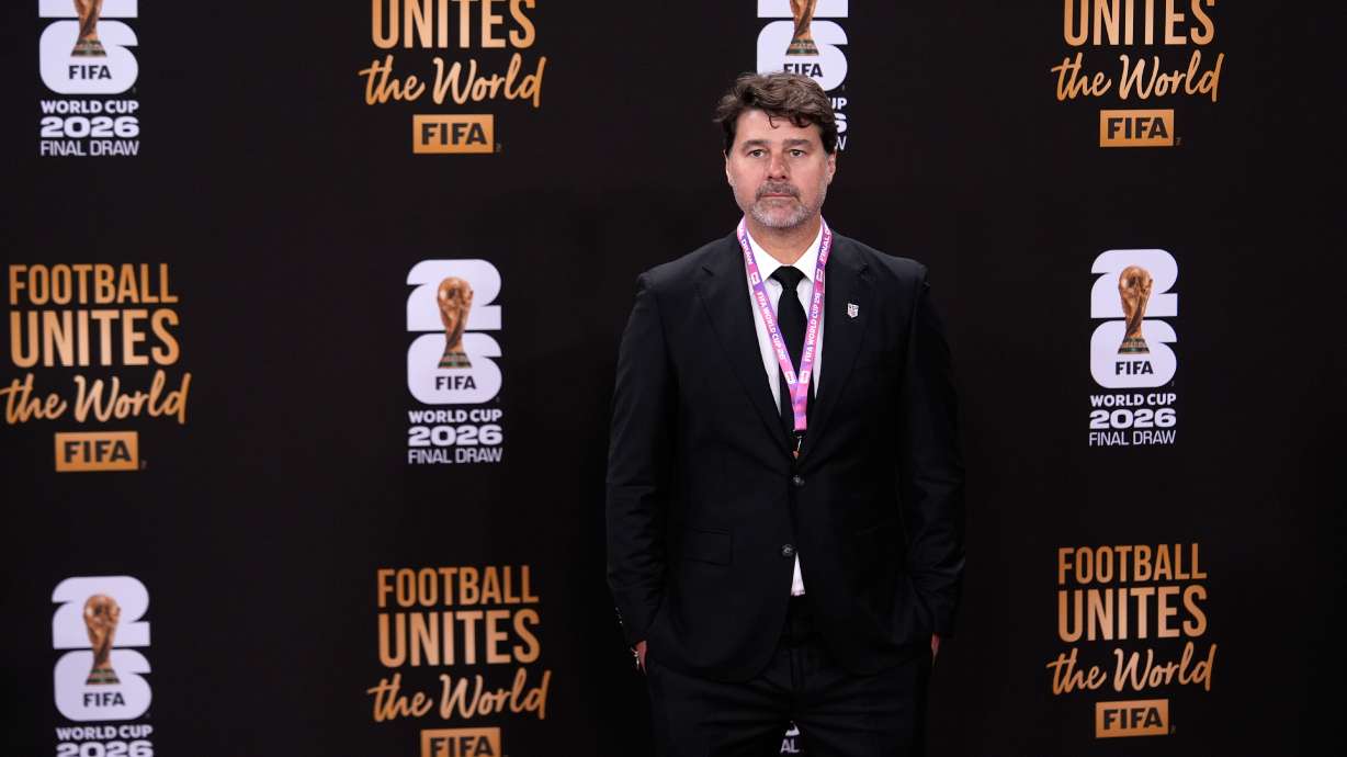 U.S. team coach Mauricio Pochettino arrives to attend the draw for the 2026 soccer World Cup at the Kennedy Center in Washington, Friday, Dec. 5, 2025.
