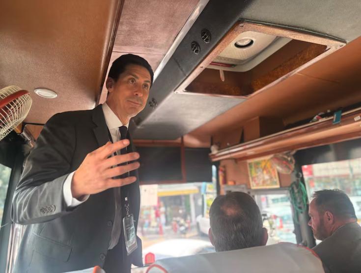 Jonathan Freedman, the president and CEO of the World Trade Center Utah, addressing the Utah trade delegation to India ahead of the meeting with Indian Commerce Minister Piyush Goyal in New Delhi.