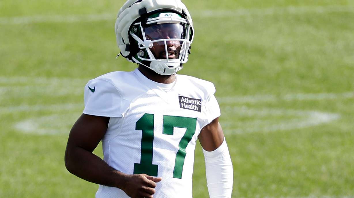 FILE - New York Jets cornerback Kris Boyd takes part in an NFL football training camp, July 23, 2025, in Florham Park, N.J.