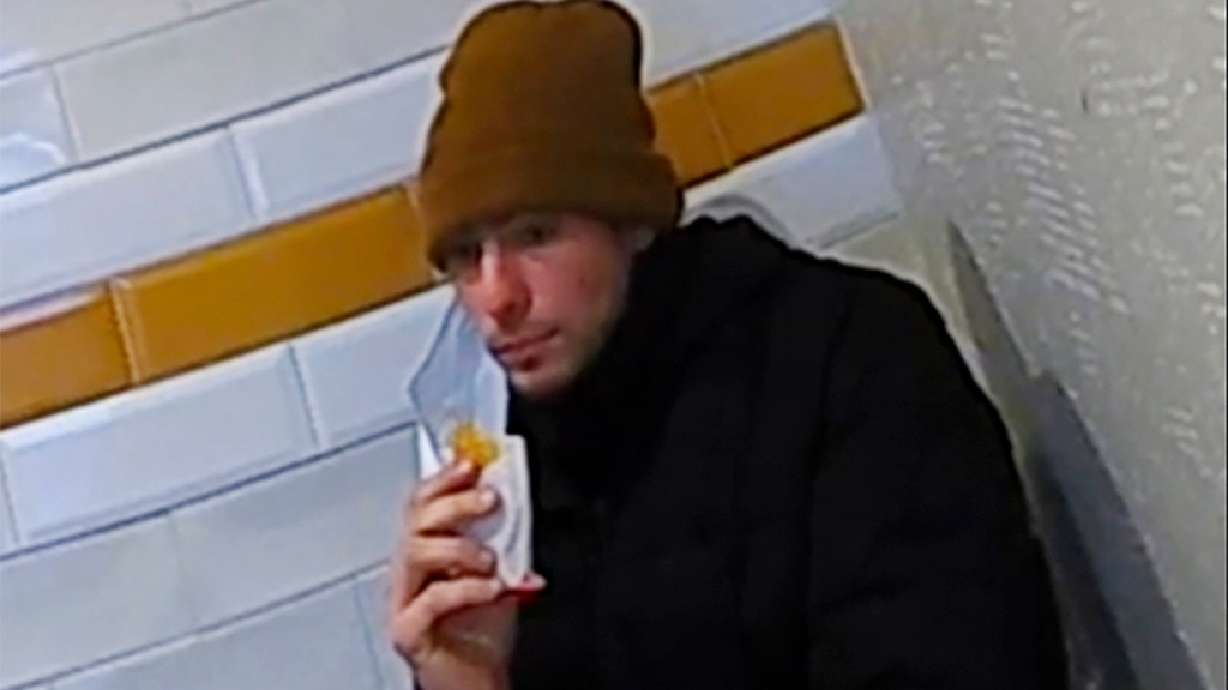 Luigi Mangione, a suspect in the fatal shooting of UnitedHealthcare CEO Brian Thompson, at a McDonald's in Altoona, Pa., on Dec. 9, 2024. Notes that Mangione wrote on steps to avoid capture were revealed in court this week.