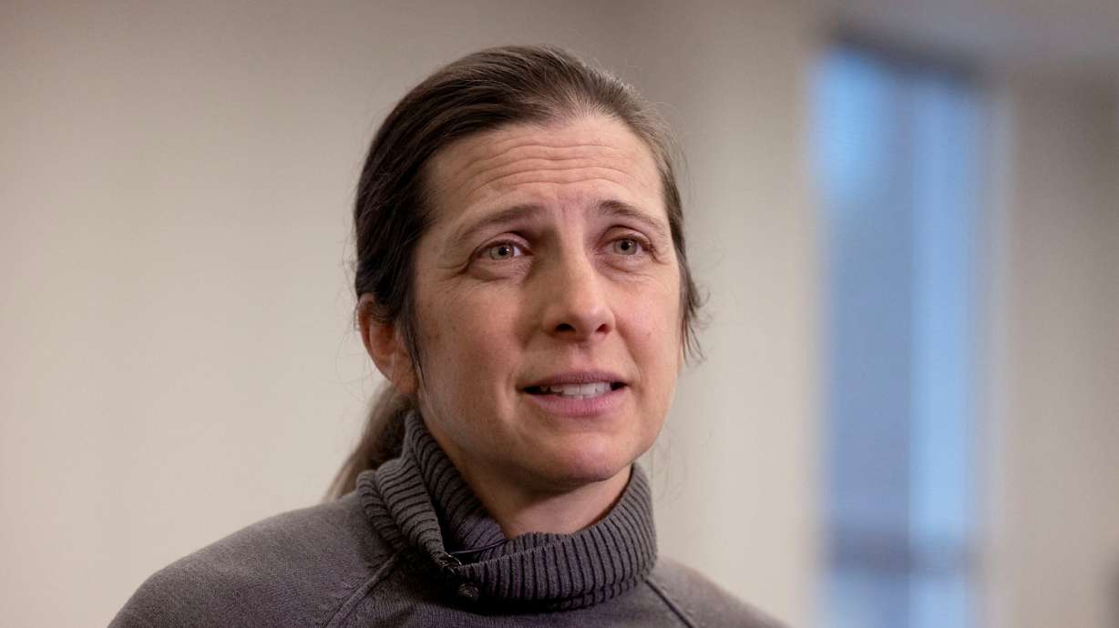 The Utah state epidemiologist, Dr. Leisha Nolen, speaks with reporters about the measles update at the Multi-Agency State Office Building in Salt Lake City on Thursday. Health experts are concerned that case counts may climb higher with the holidays approaching.