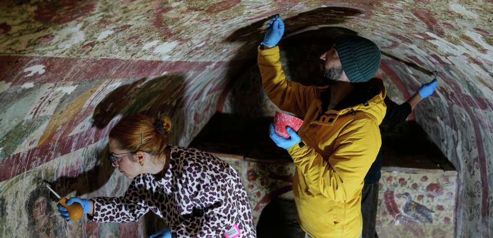 Rare fresco of Jesus as the 'Good Shepherd' uncovered in Turkish town visited by the pope