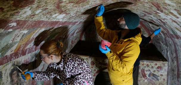 Rare fresco of Jesus as the 'Good Shepherd' uncovered in Turkish town visited by the pope