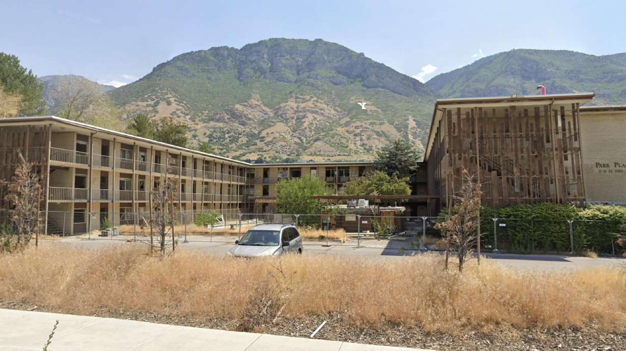 The Park Plaza apartments are pictured. Described as an "eyesore and an attractive nuisance," the complex is set to become housing for BYU students after Utah development firm Cole West announced its acquisition of the property.