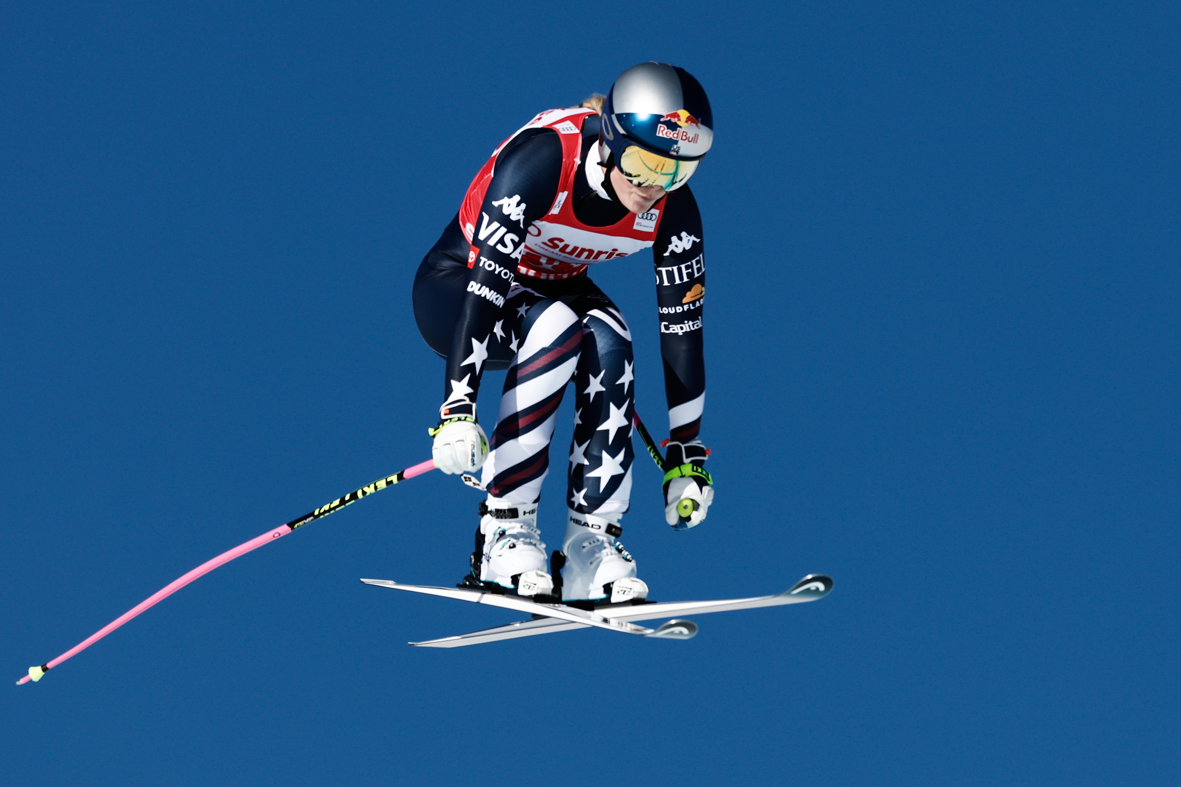 Lindsey Vonn places 2nd in a World Cup downhill a day after becoming oldest winner at age 41