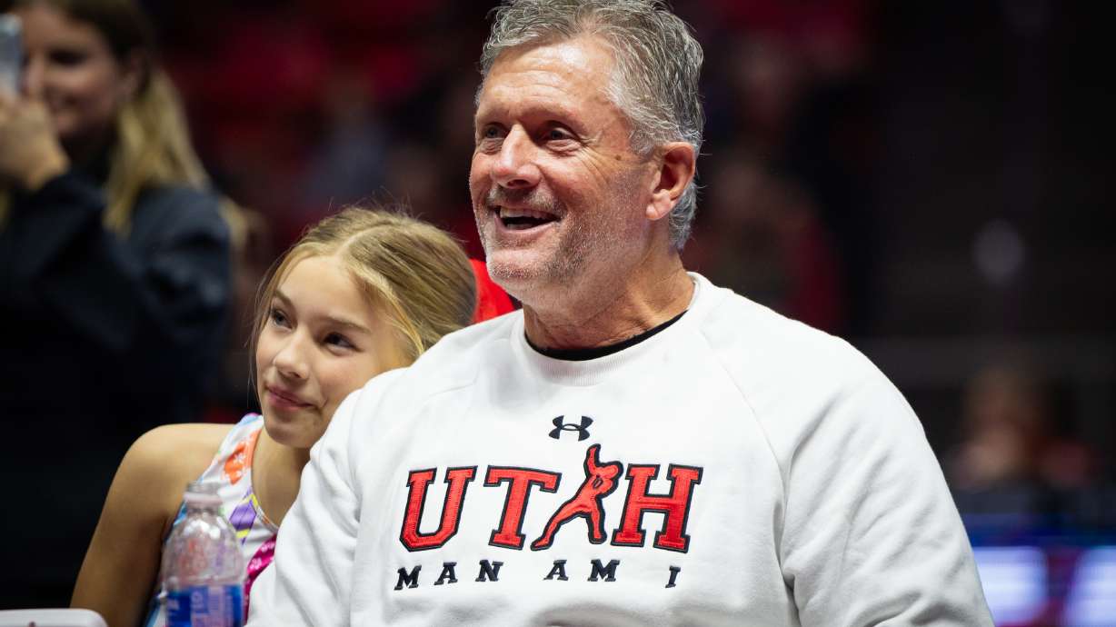 Utah Utes football coach Kyle Whittingham attends Red Rocks Preview at the Jon M. Huntsman Center in Salt Lake City on Friday, Dec. 12, 2025.