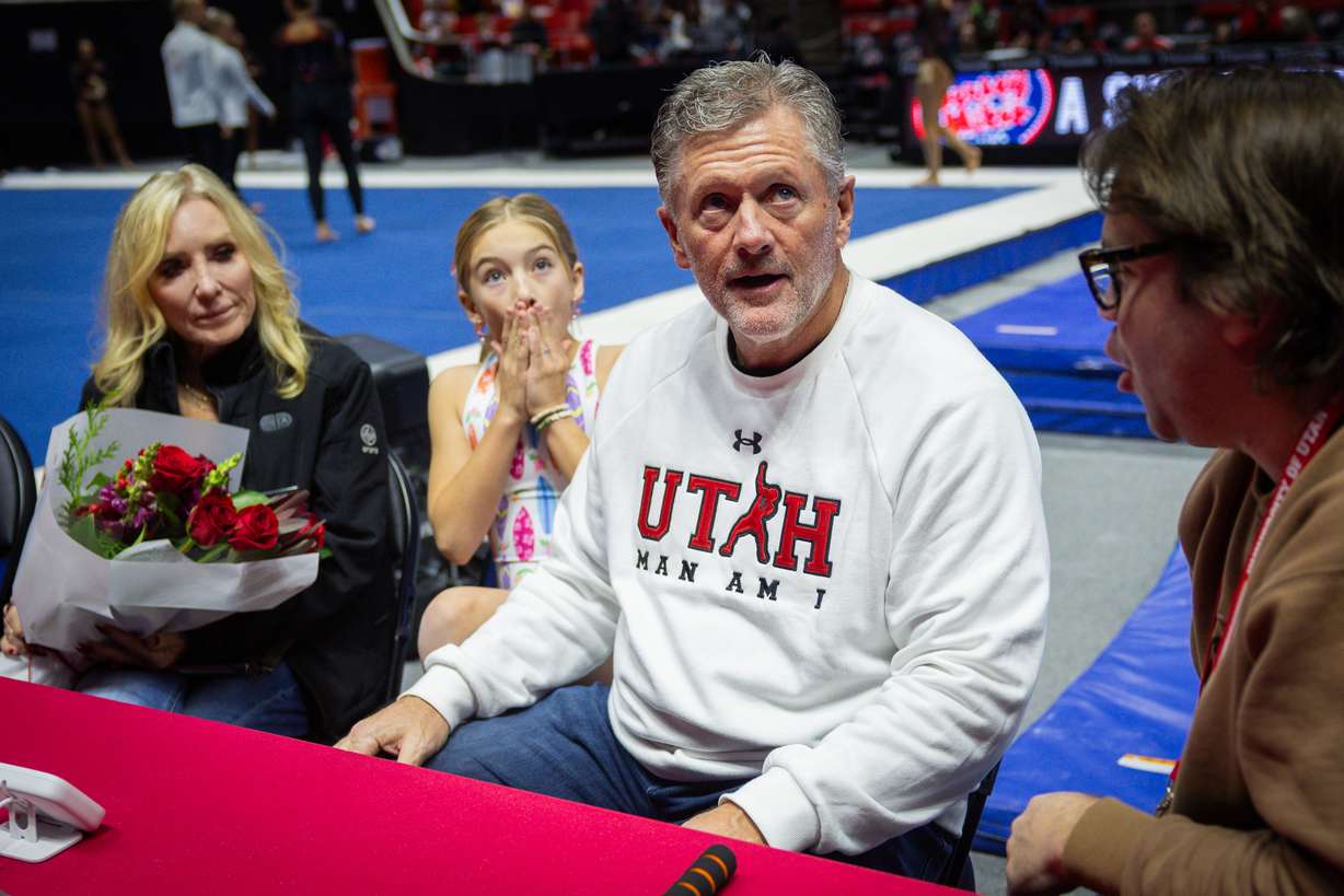 Utah Utes football coach Kyle Whittingham attends the Red Rocks Preview at the Jon M. Huntsman Center in Salt Lake City on Friday, Dec. 12, 2025.