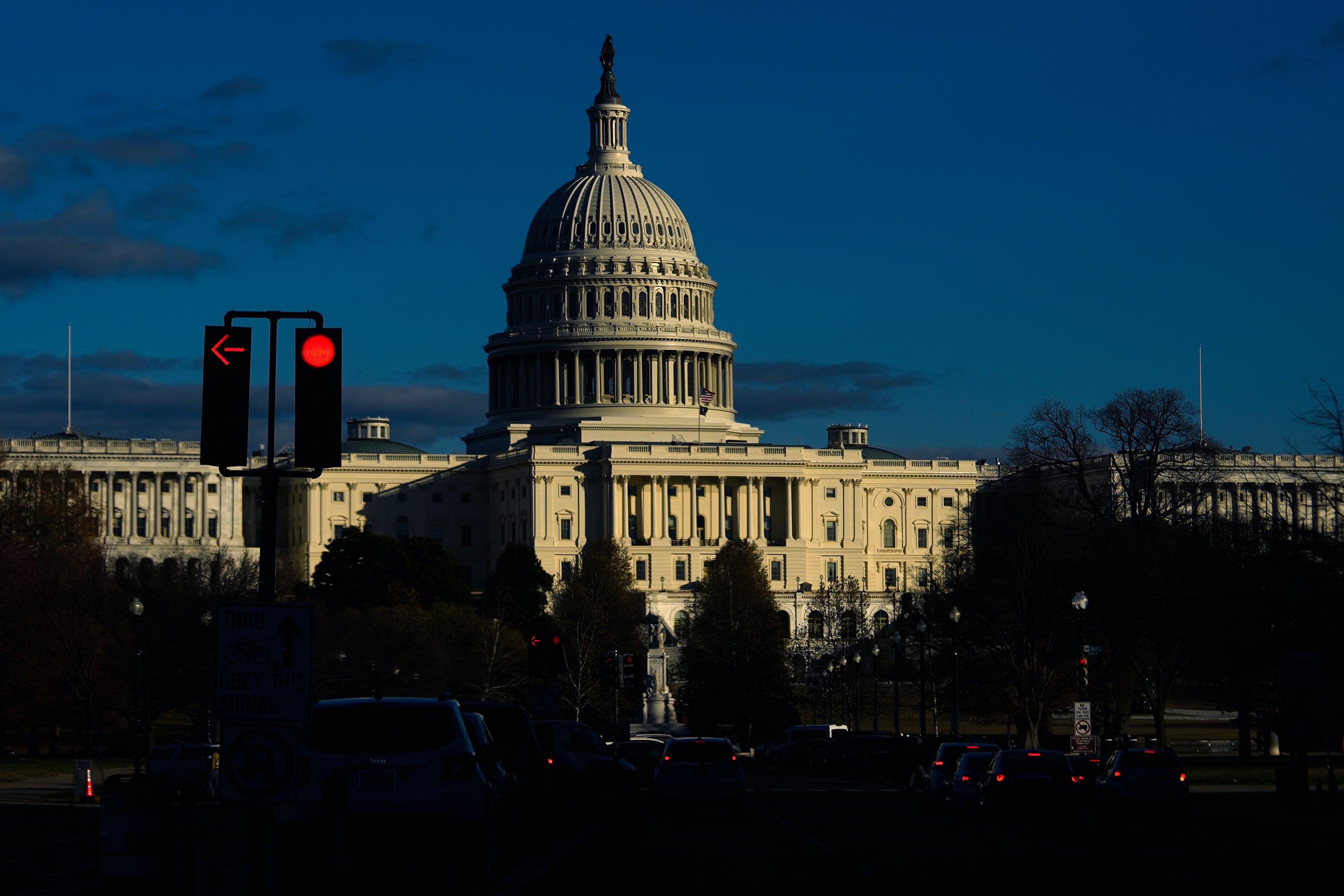 The U.S. Capitol is seen shortly before sunset, Nov. 28, in Washington.