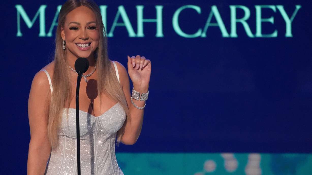 FILE - Mariah Carey accepts the ultimate icon award during the BET Awards on Monday, June 9, 2025, at the Peacock Theater in Los Angeles.