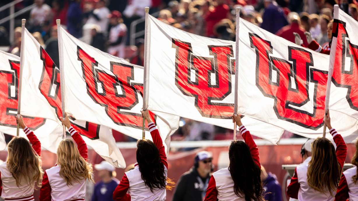 The University of Utah Color Guard performs before an NCAA football game against the Kansas State Wildcats held at Rice-Eccles Stadium in Salt Lake City on Nov. 22.