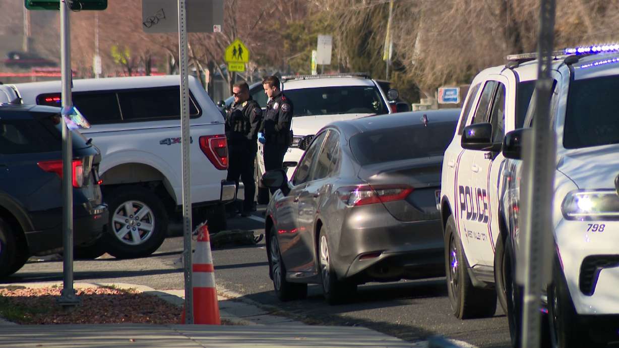 The scene of a police shooting in West Valley City on Dec. 15, 2025. A West Valley officer who shot a man who had allegedly just fired multiple rounds at a SWAT armored vehicle was legally justified in shooting, the Salt Lake district attorney ruled.