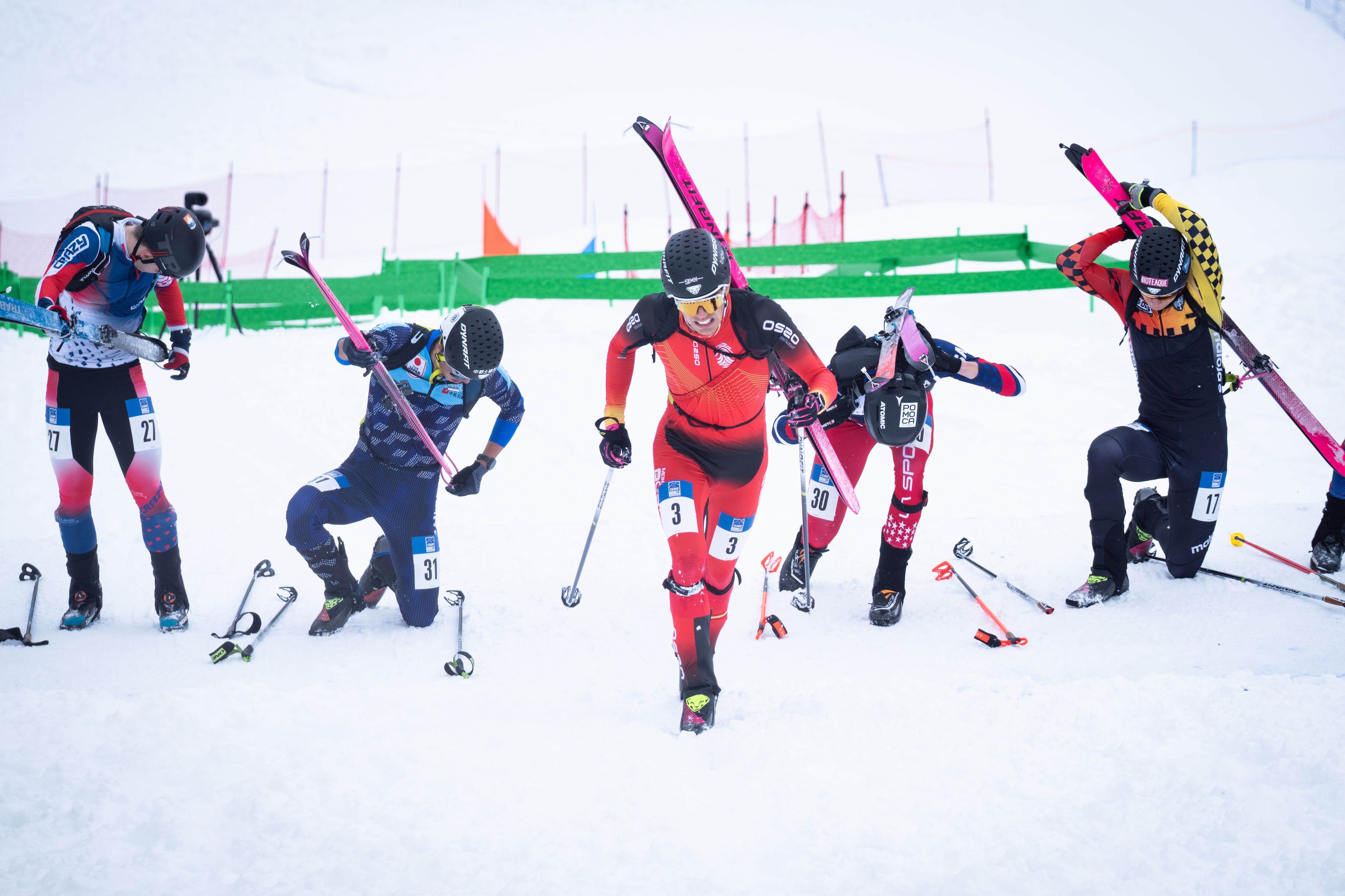 Athletes compete during the Salt Lake City Skimo World Cup, held by the International Ski Mountaineering Federation at Solitude Mountain Resort in Big Cottonwood Canyon near Salt Lake City on Dec. 6 and 7.