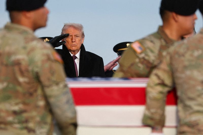 Trump attends ceremony to witness return of personnel killed in Syria