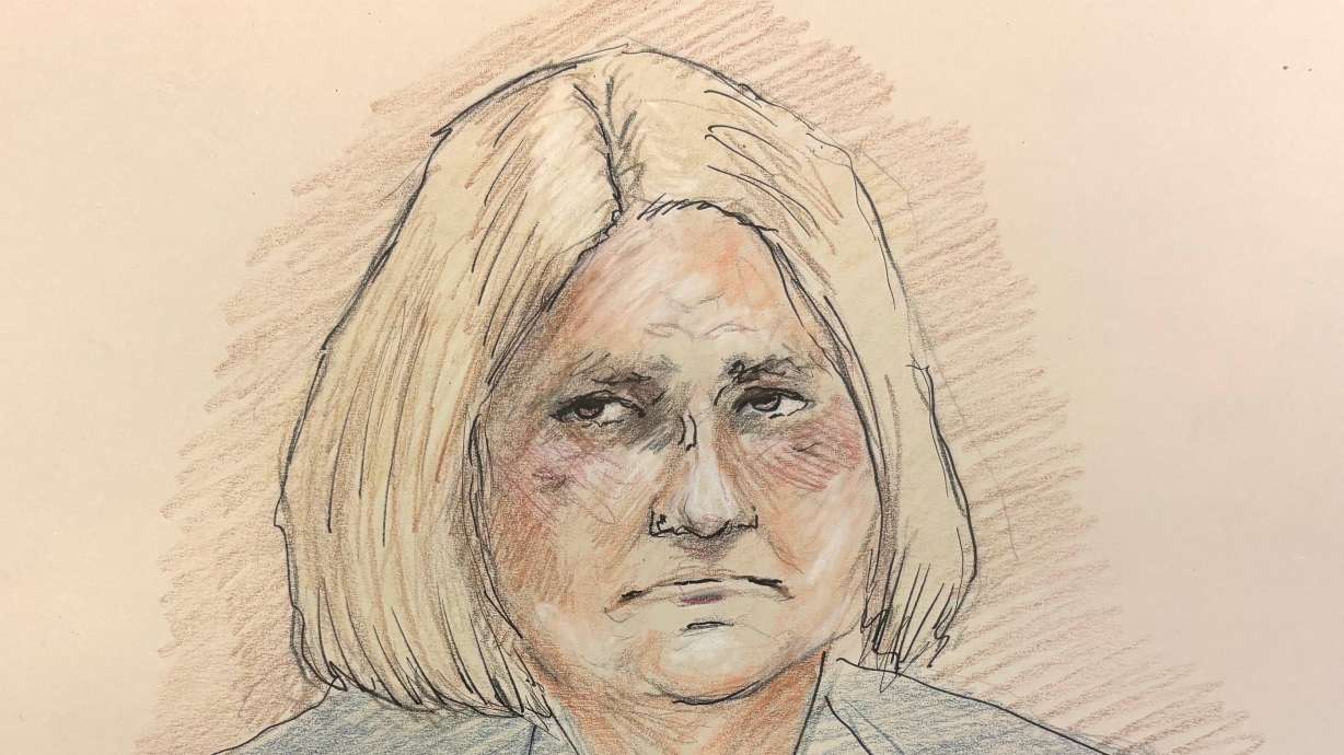 This courtroom sketch depicts Milwaukee County Circuit Judge Hannah Dugan in court, Tuesday, in Milwaukee, Wis. Dugan was found guilty of obstruction for helping an immigrant evade federal agents on Thursday.