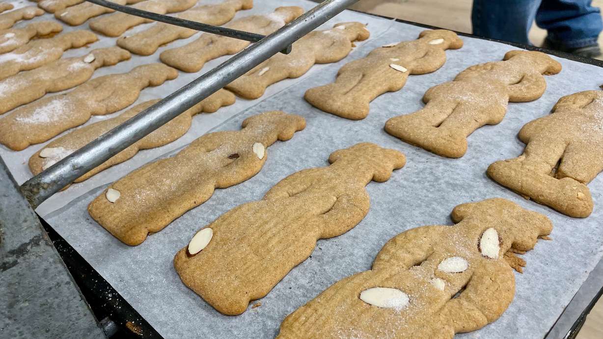 A fresh batch of speculaas cookies cools at Topper Bakery in Ogden on Wednesday. The locale is offering its Christmastime treats for the first time in five years.