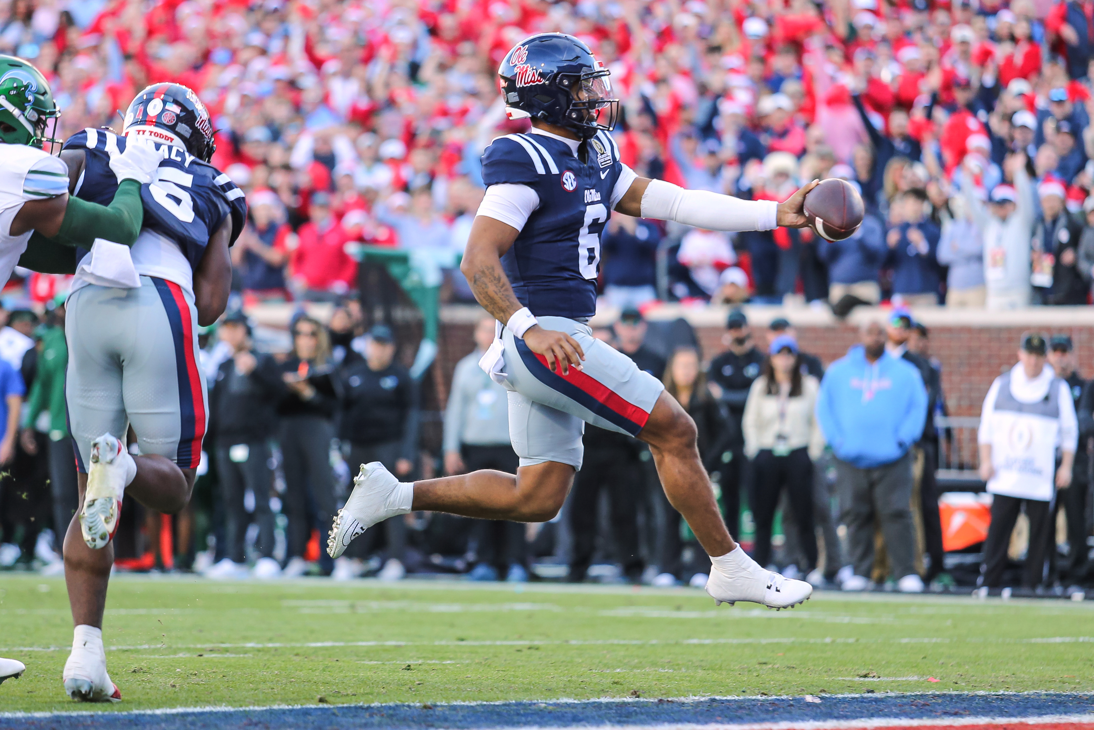 Chambliss and No. 6 Ole Miss ace their test without Kiffin and beat No. 17 Tulane 41-10 in the CFP