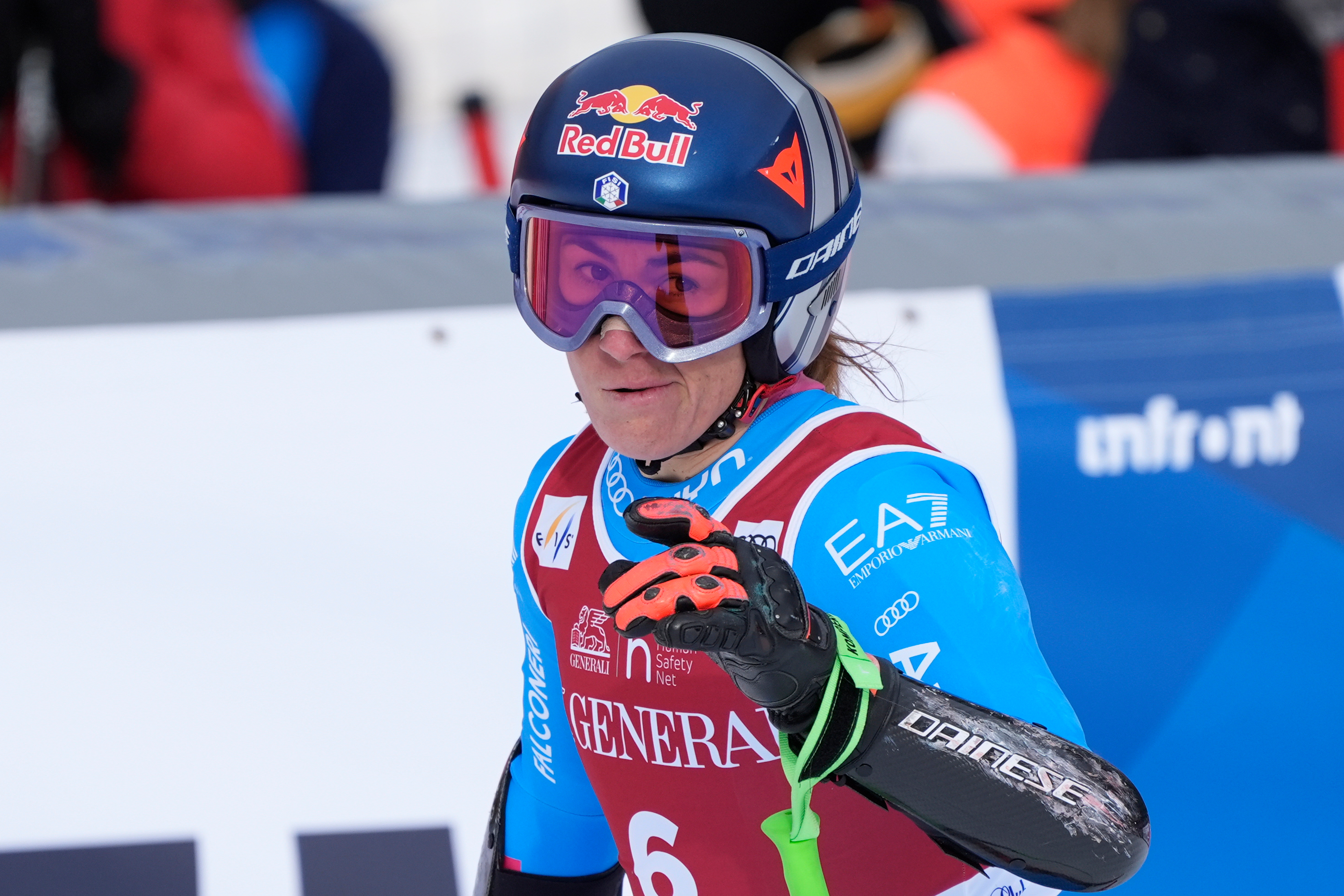 Sofia Goggia gets overdue World Cup win in super-G and Lindsey Vonn is third