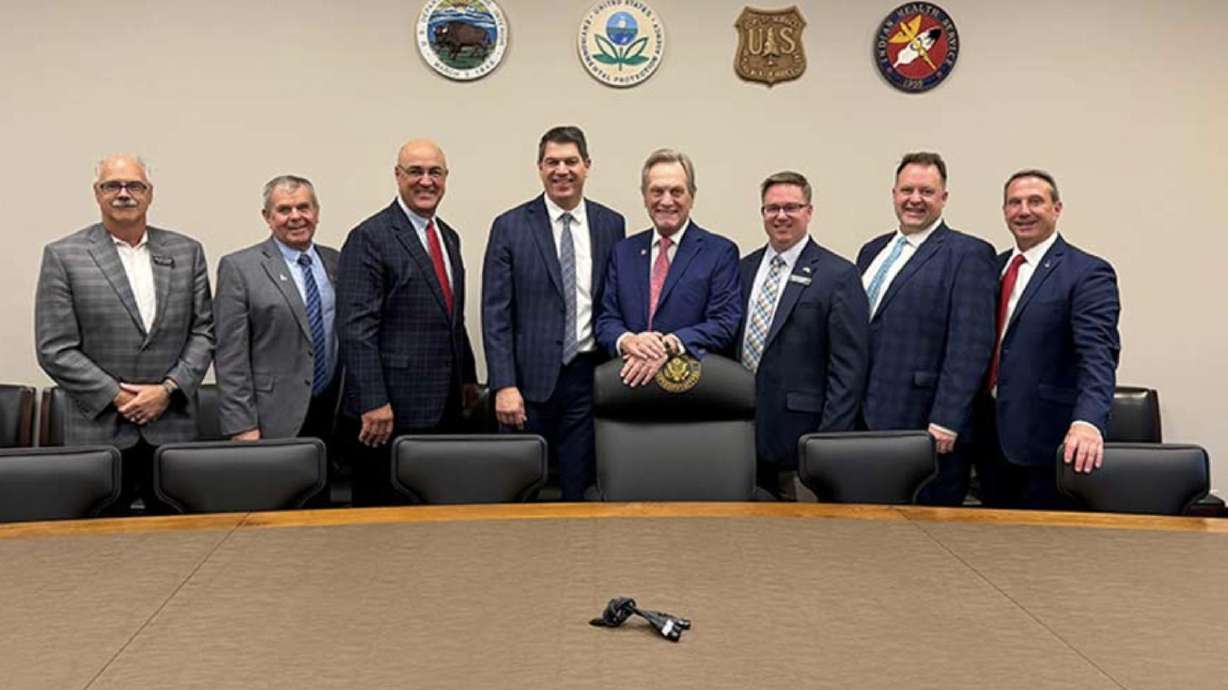 Sen. Kevin Cook, fourth from left, with U.S. Rep. Mike Simpson and six other local legislators in Washington, D.C.