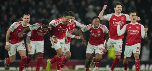 Arsenal beats Crystal Palace in penalty shootout to reach League Cup semifinals