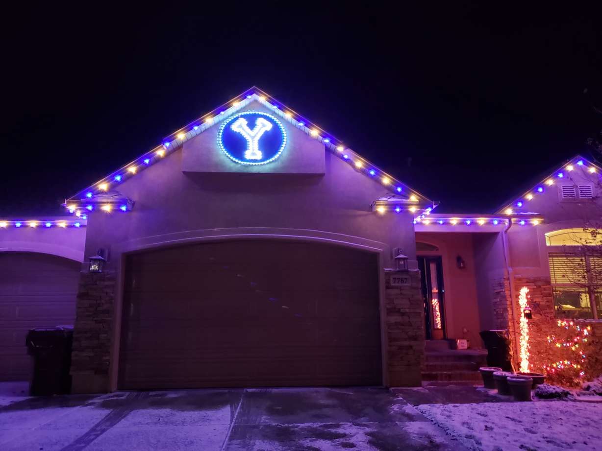 A holiday display on Wyatt Page's home. Wyatt passed away from terminal brain cancer in 2020. Tony Emerine donated the lights as a way to give back to individuals and families struggling with the effects of terminal illness during the holidays.