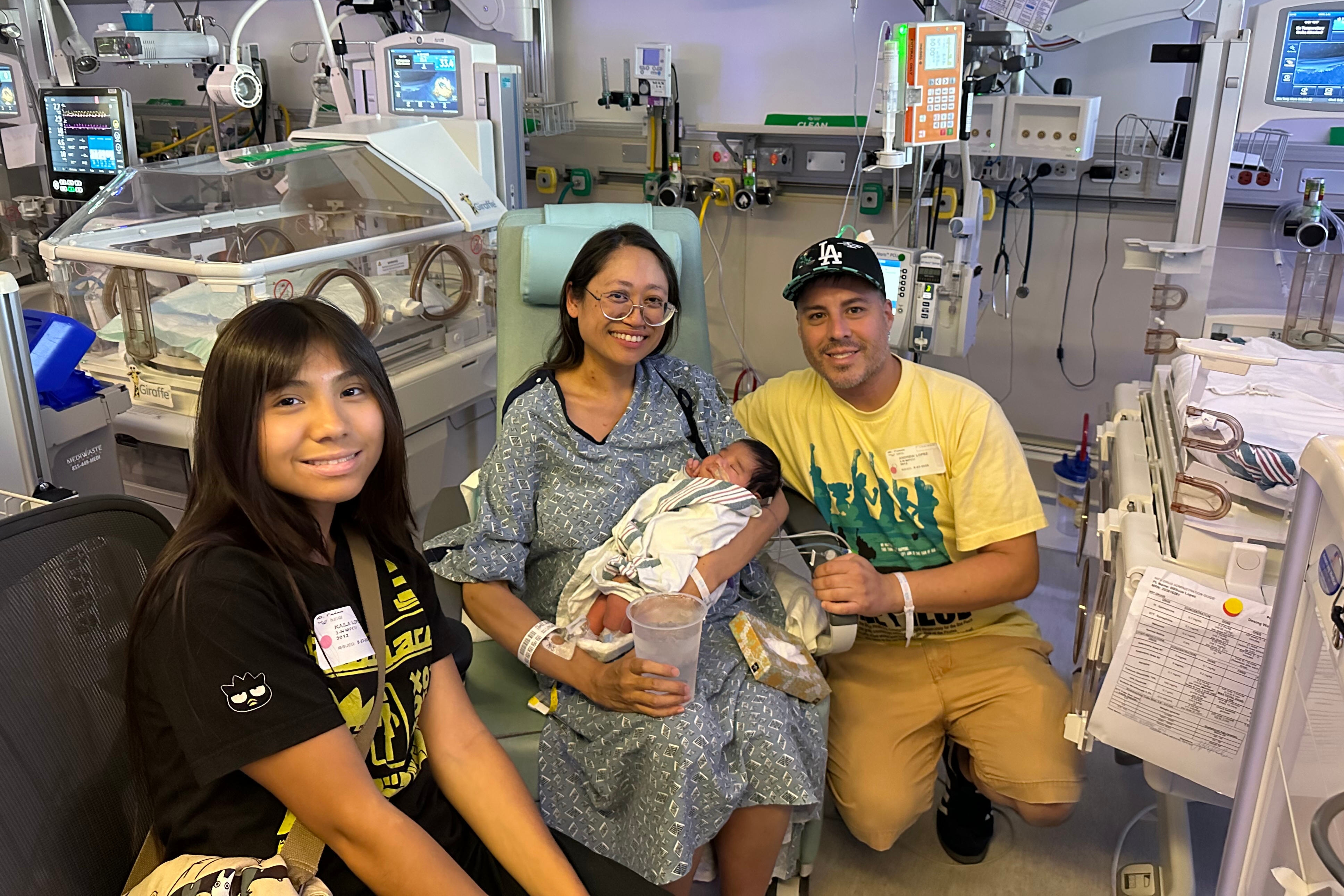 Kaila, Suze, Ryu and Andrew Lopez at Cedars-Sinai Hospital in Los Angeles in August.