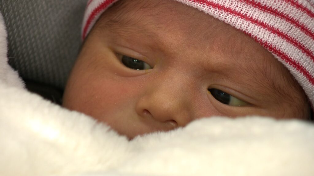 Jaxson Largo was born under a Christmas tree in the lobby of Orem Community Hospital.